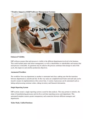 7 positive impacts of erp software management