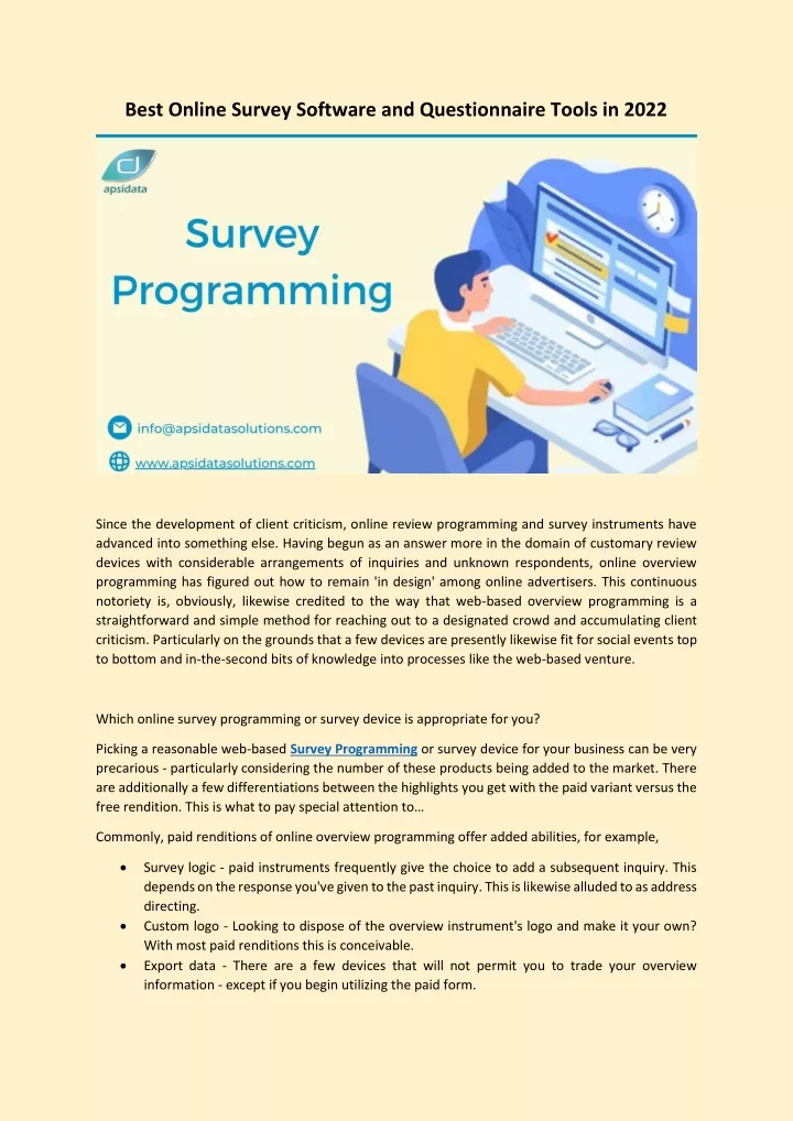 best online survey software and questionnaire