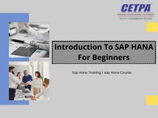 Introduction To SAP HANA For Beginners