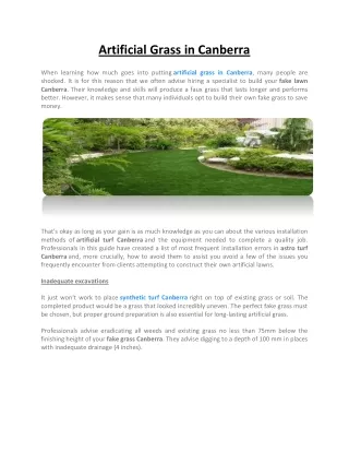 Artificial Grass in Canberra