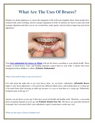 what are the uses of braces