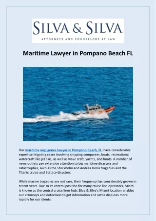 Maritime Lawyer in Pompano Beach FL