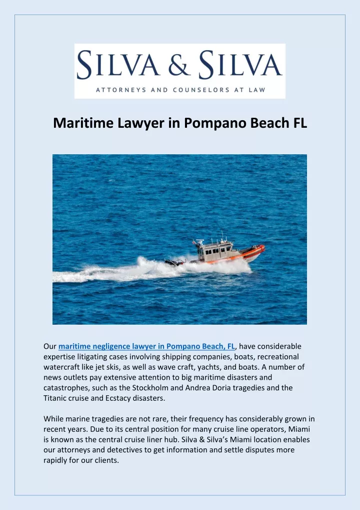 maritime lawyer in pompano beach fl