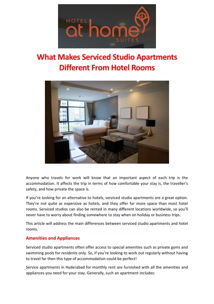 what makes serviced studio apartments different