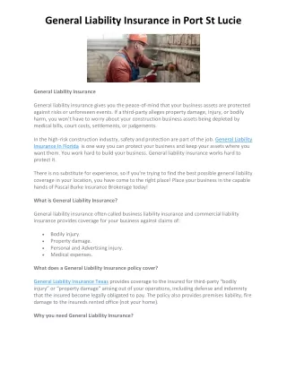 general liability insurance in port st lucie