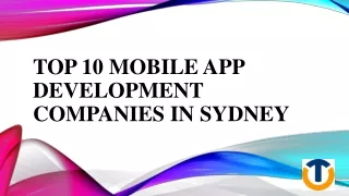 Top 10 Mobile App Development Companies in Sydney