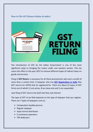 How to File GST Return Online in India