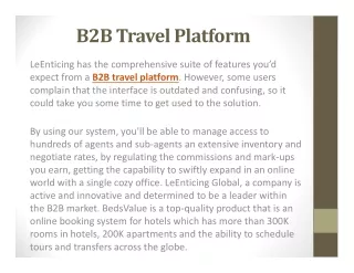 B2B Travel Platform