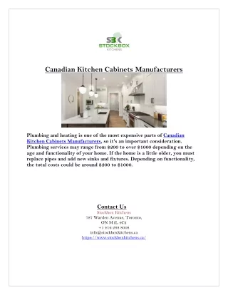 Canadian Kitchen Cabinets Manufacturers | Stockbox Kitchens