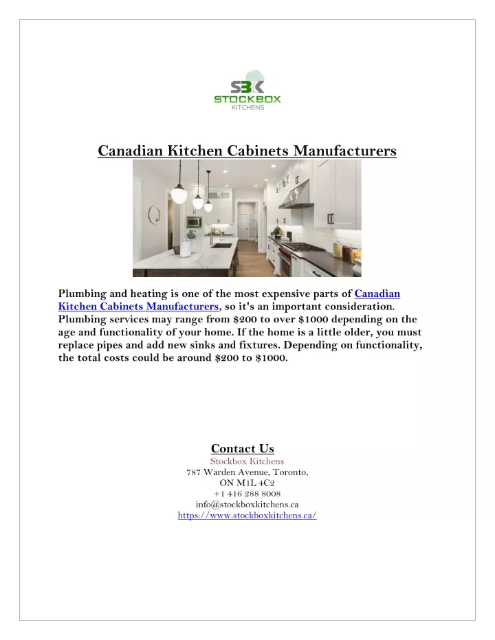 canadian kitchen cabinets manufacturers