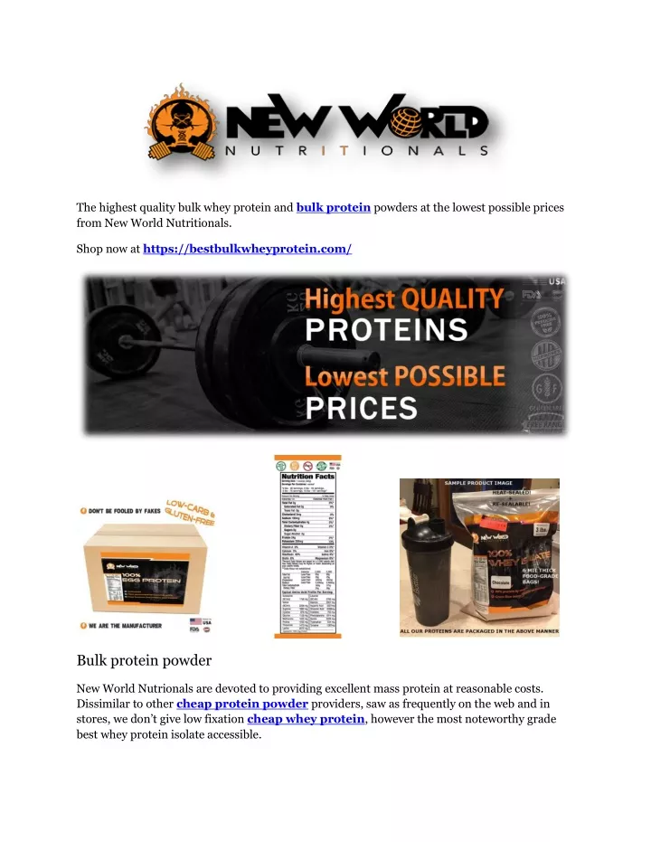 the highest quality bulk whey protein and bulk