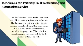 Technicians can Perfectly Fix IT Networking and Automation Service