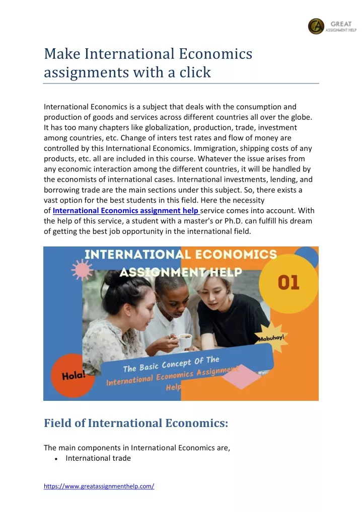 make international economics assignments with