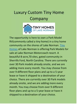 Luxury Custom Tiny Home Company
