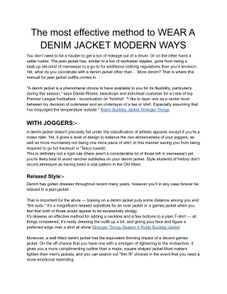 the most effective method to wear a denim jacket
