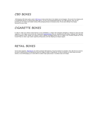 CBD BOXES, CIGGERATE BOXES, RETAIL BOXES