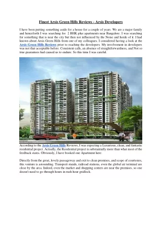 finest arsis green hills reviews arsis developers