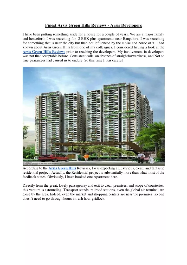 finest arsis green hills reviews arsis developers