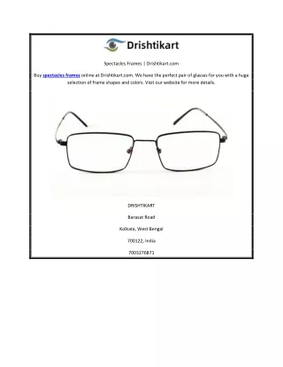 Spectacles Frames | Drishtikart.com