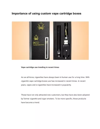 importance of using custom vape cartridge boxes