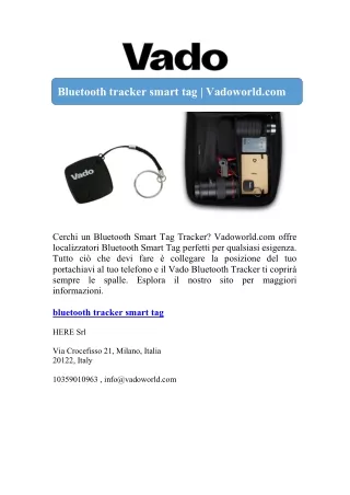 Bluetooth tracker smart tag | Vadoworld.com