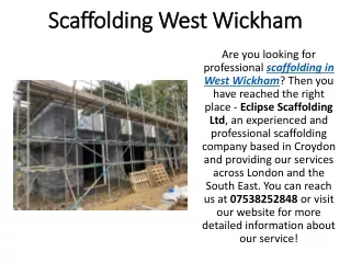 scaffolding west wickham