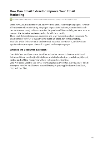 how can email extractor improve your email