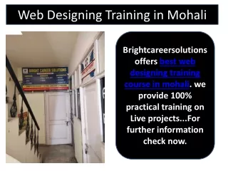 Web Designing Training in Mohali - BCS