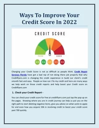 Ways To Improve Your Credit Score In 2022