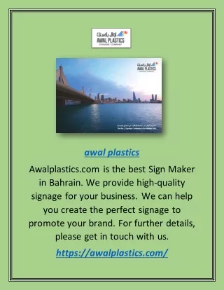 Awal Plastics | The No.1 Signage Company in the Middle East