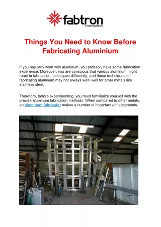 Things You Need to Know Before Fabricating Aluminum