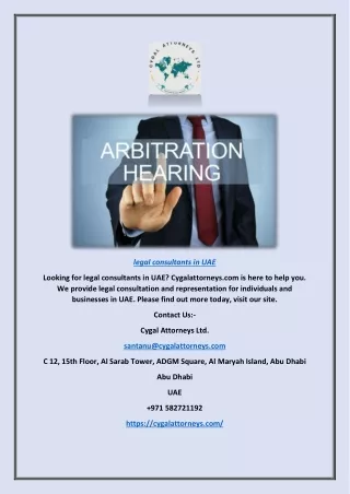 legal consultants in UAE