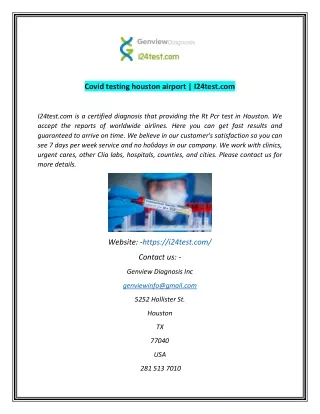Covid testing houston airport  I24testcom