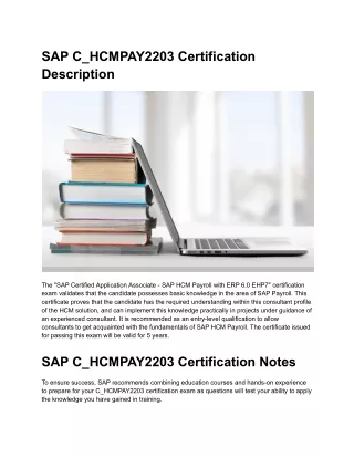 SAP C_HANADEV_18 Certification Description The _SAP Certified Development Associate - SAP HANA 2.0 SPS06_ Certification