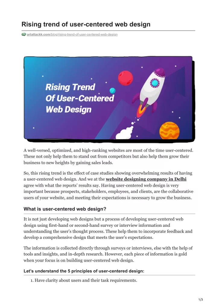 rising trend of user centered web design
