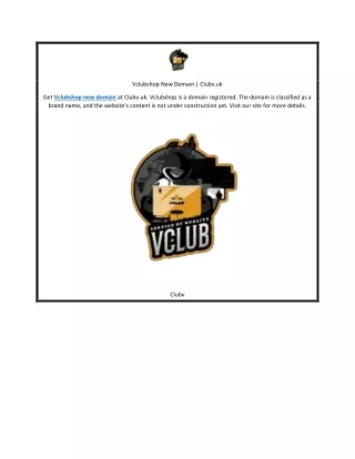 Vclubshop New Domain | Clubv.uk