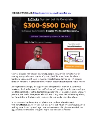 ViralMoolah Review - OTO 1 to 5 OTOs Bundle Coupon   Bonuses Upsell