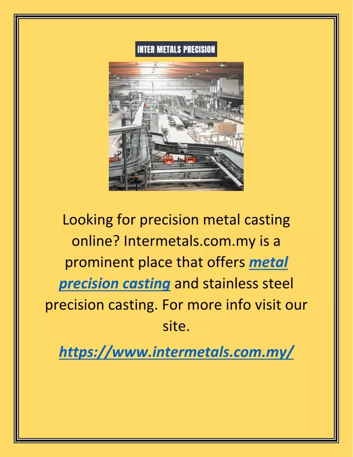 looking for precision metal casting online