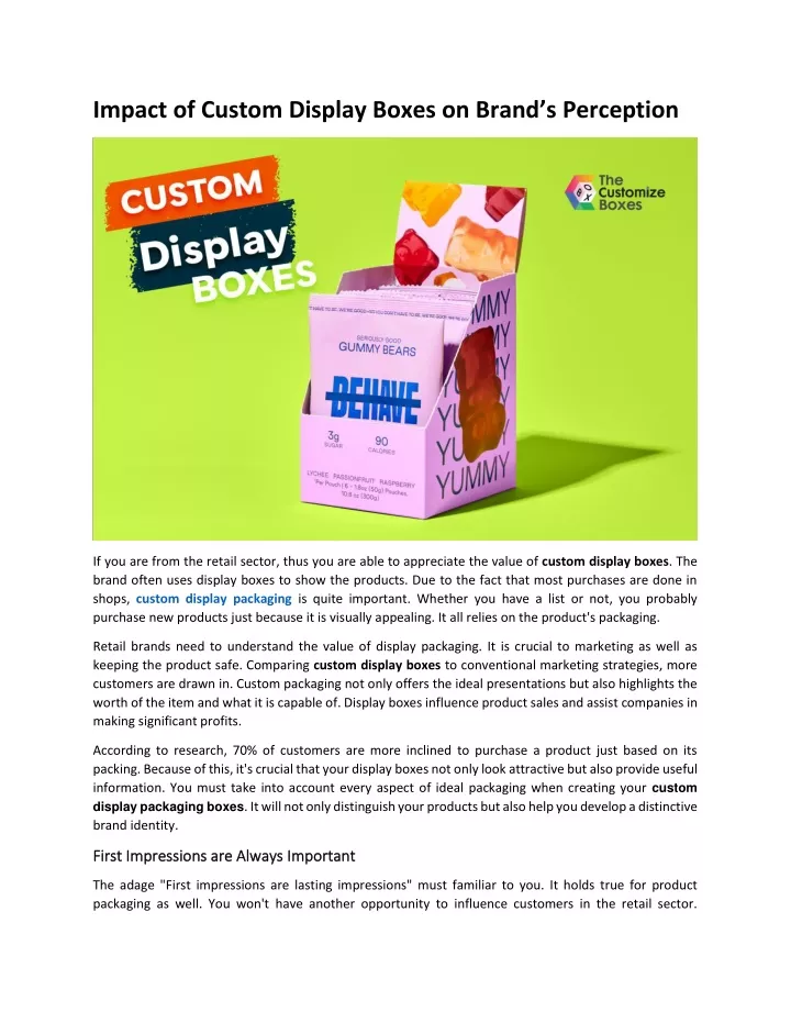 impact of custom display boxes on brand
