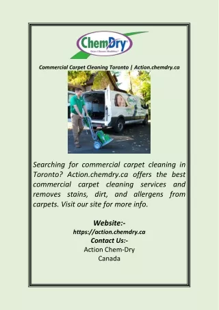 Commercial Carpet Cleaning Toronto  Action.chemdry.ca