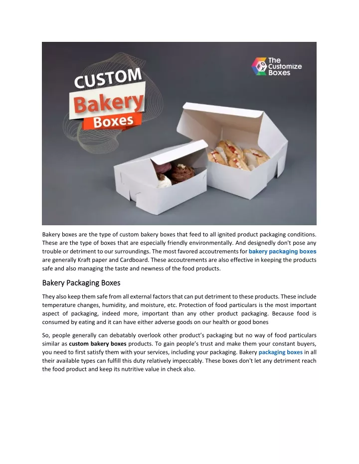 bakery boxes are the type of custom bakery boxes