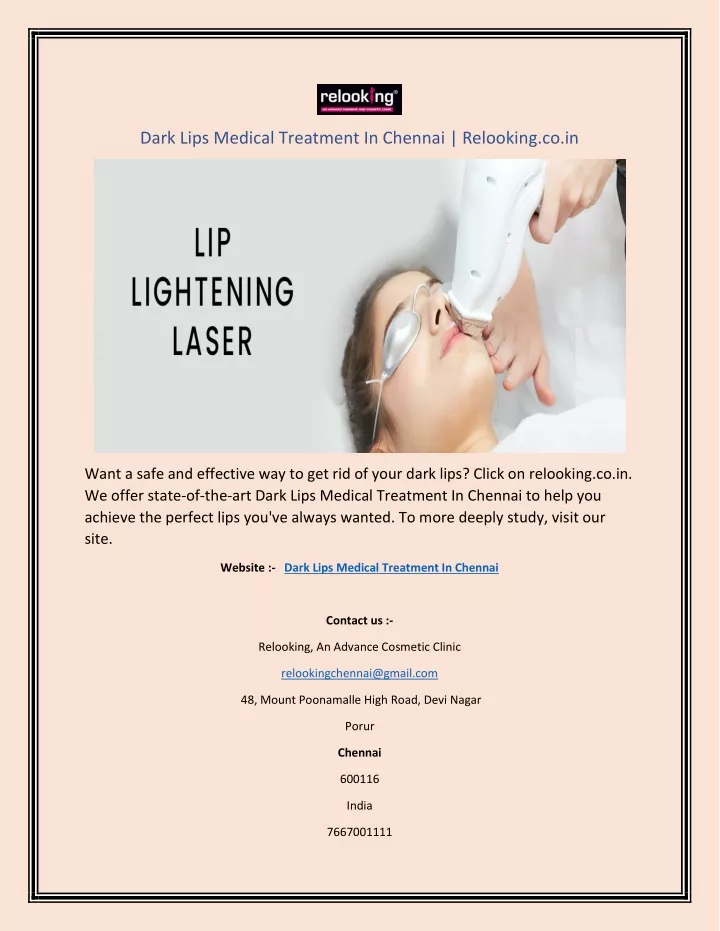 dark lips medical treatment in chennai relooking