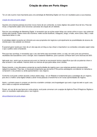 Criação de sites em Porto Alegre