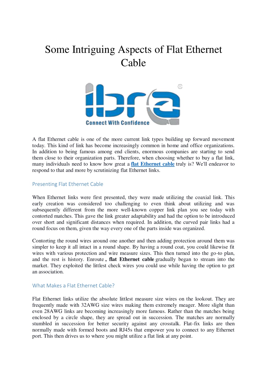 PPT - Some Intriguing Aspects Of Flat Ethernet Cable PowerPoint ...