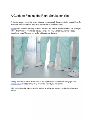 a guide to finding the right scrubs for you