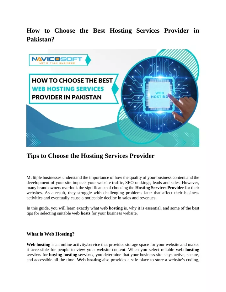 how to choose the best hosting services provider