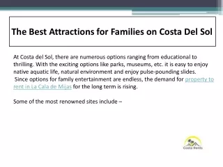 The Best Attractions for Families on Costa Del Sol