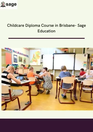 Childcare Diploma Course in Brisbane- Sage Education