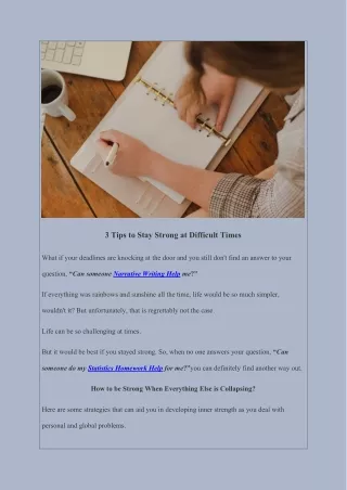 3 tips to stay strong at difficult times