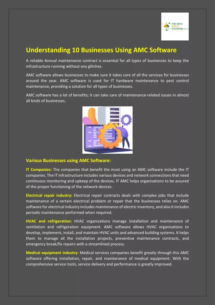 understanding 10 businesses using amc software